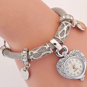 Bracelet Silver Bangle Watch Band Crystal